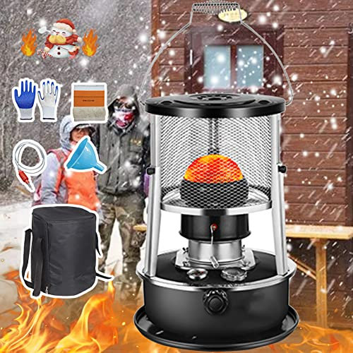 GUAWJRZDP Effizienter Petroleumofen,Tragbarer skalierbar Petroliumheizer,4.5L Mobile Petroleum Heizung Heizer,Ohne Strom Innen Heizstrahler,2 in 1 Camping Heizung und Kochen