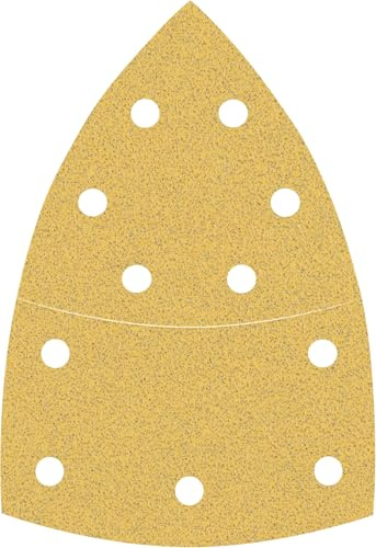Bosch EXPERT C470 Schleifblatt, 102x62/93mm, K40, 11 Löcher, 50-tlg. | für Farbe auf Holz, Hartholz, Ø 102x62/93 mm, Körnung 40, Professional Zubehör Multischleifer