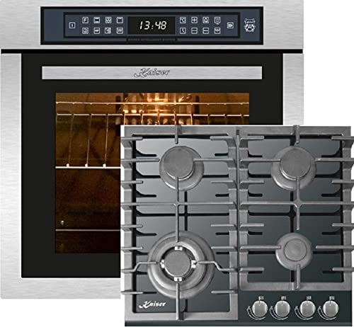 Kaiser EH 6306 R + KCG 6383, horno empotrado, acero inoxidable, 79L 15 Fct. +placa de gas 60cm