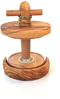 Moulin à herbes Ø 7 cm Moulin à sel Moulin à épices Manuel Transparent Bois d'olivier Fait main Unique Cadeau Moulin à épices