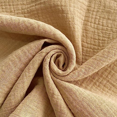 6er Pack Leinen Baumwoll Servietten aus 100% Baumwolle, Stoff, 43 x 43 cm, rustikal, Natur, waschbar, Leinen, Tischservietten für Hochzeiten/Partys/Abendessen/Bankett Dekoration (Hellbraun)