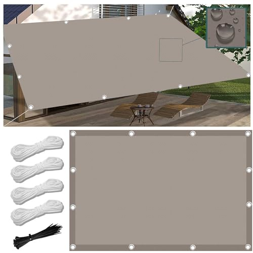 Sonnensegel 5x6M Wasserdicht Rechteckig Multi Farbe und Größe Sonnensegel Balkon UV Schutz Sonnenschutz Markise Mit Ösen Und Kordel für Balkon Terrasse Garten
