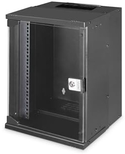DIGITUS Netzwerkschrank – 10 Zoll 9HE – Unmontiert – SOHO PRO – Schwarz