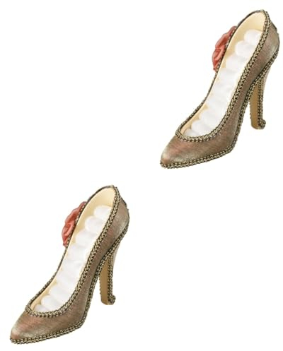 SAFIGLE 2stücke Kreativer Schmuckständer Form Von High Heels Brauner Aufbewahrungsständer Für Ohrringe Ringe Und Schmuck Stilvolle Heimdekoration Für Kreative Schmuckpräsentation