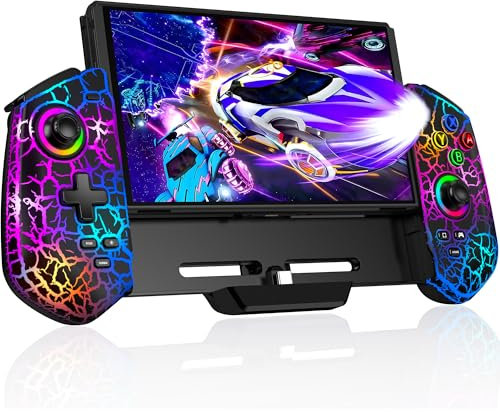 ALEEMTRY Controller per Nintendo Switch, Controller Switch Modalità portatile con stick effetto Hall/Turbo/Supporto da tavolo/Giroscopio a 6 assi, Switch Controller per Nintendo Switch/OLED(Nero)