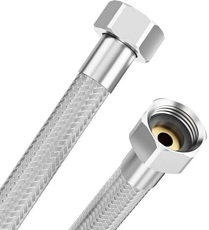 YUANNY Flexschlauch 1/2 Zoll Schlauch Überwurf Beidseitig 100 cm Anschlussschlauch Armatur Verbindungsschlauch Flexibler Schlauch für Wasserhahn Eckventil Waschtisch Küchenarmatur Bad WC Spülkasten