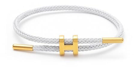 Geflochtenes Damen Armband – Schönes Weihnachtsgeschenk für Frauen & Freundinnen | Verstellbarer Armreif, Segeltau Freundschaftsarmband, Charm Schmuck für besondere Anlässe (Weiß)