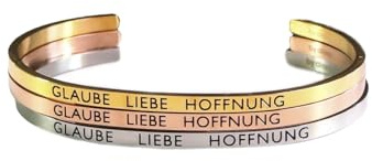 Eleganter Armreif in silber, gold oder rosegold mit Mantra und Spruch-Gravur, 2 Größen