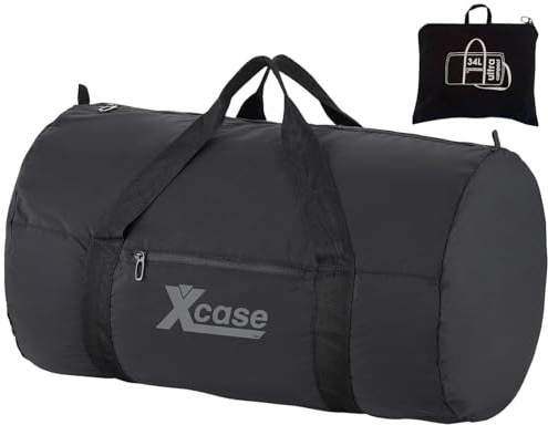 Xcase Reisetasche Damen: Leichte Falt-Duffle-Tasche reißfest, Befestigungs-Gurt, 40 Liter, 212g (Weekender Reisetasche Damen, Bord-Tasche, Seesack)