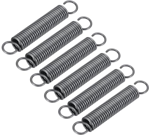 uxcell Extension Spring - 2.5mm Wire Dia, 18mm OD, 110mm Free Length Spring Steel Small Dual Hook Tension Spring, 6Pcs