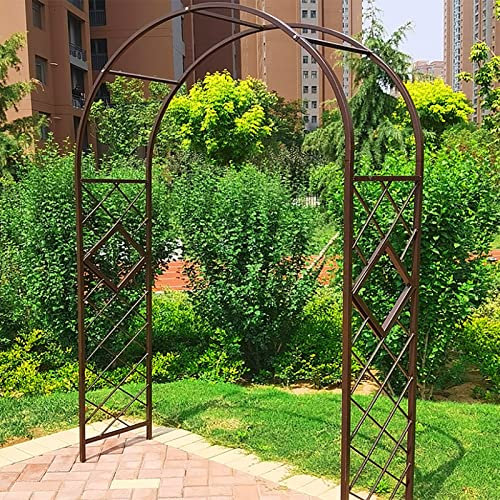Wrought Iron Garden Arch for Climbing Plants Decorative Pergola Arbor for Vines and Roses Easy to Install Outdoor Garden Trellis in Bronze Finish 180cm/70.8in Height
