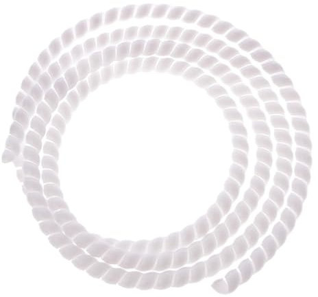 OXOLAMRIN Spiral Protective Wire，Spiral Wrap Cable Tube， 2 Meters 8mm 10mm 14mm Sleeving Tube Flame Retardant Cable Protective Sleeve Band Winding Pipe Wire Sleeves(White,8mm inside diameter)