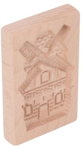Cute Shape Wooden Cookie Wooden Cookie Mould, Wooden Cookie Mould Beechwood Biscuit Press Stamp with Birch Wood Reusable Washable for Kitchen Baking (#2)