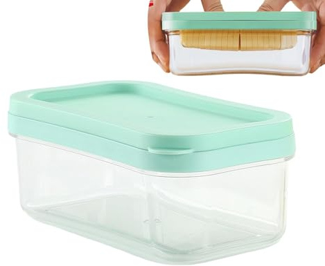 Butter Cutter, Butter Slicer and Goalkeeper,Unique Cheese Cuber with Storage Case | Sealed Box with 304 Stainless Steel Cutting Net, Airtight Cheese Box for Kitchen