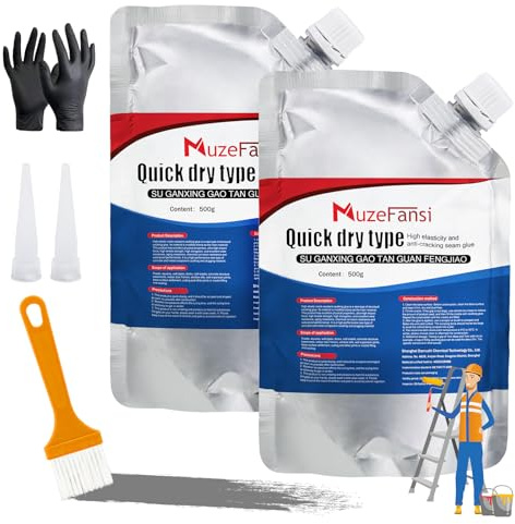 Concrete Crack Sealant, Premium Concrete Crack Filler, Weather-Resistant Caulking Glue,Quick-Drying & Waterproof Repair Adhesive for Slabs, Driveways, Sidewalks (2-Pack)