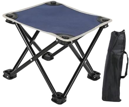 Campinghocker mit Fußablage für Den Außenbereich, Klappstuhl für Freizeit Und Reisen, Blau