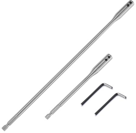 Saipor 4 Pieces 1/4 Extension Bit Set, Wood Spade Drill Bit Extension 6 and 12 Inch with 2 Pieces Key, High Carbon Steel Drill Bit Holder for Wood Turners Furniture Carpentry and Construction