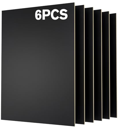 Creatorally Paquete de 6 hojas de madera contrachapada de colores prepintadas, 11.7 x 8.25 x 1/8 (3 mm), hojas finas de tilo ideales para cortar con láser, grabado, manualidades y modelismo (negro)