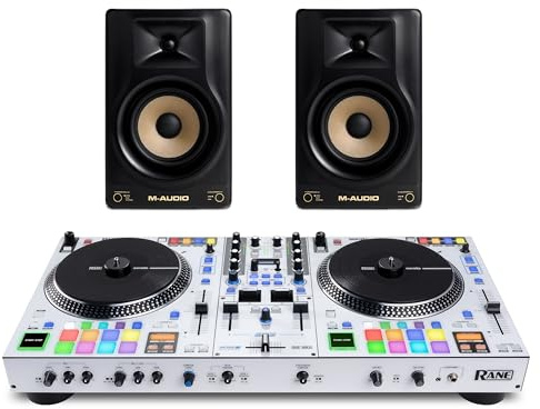 Rane ONE MKII DJ Controller and M-AUDIO Forty Sixty Pair Studio Monitors for Studio Recording, Music Production, Podcasting, Streaming
