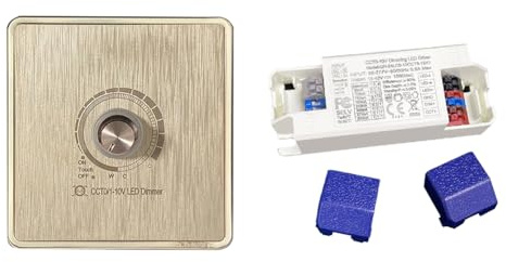 Osmond Trasformatore 0-10V Dimmerabile per LED 300mA Driver per Illuminazione Alimentatore 12W per Faretti A Tubo con Interruttore Regolatore di Colore