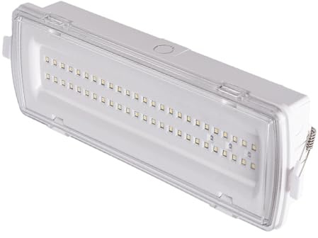 Alpinaluz Luz de Emergencia LED Estanca IP54 4W 530lm – Empotrable con Clips o Superficie – 3h Autonomía - Resistente al Agua y Polvo – Uso Profesional e Industrial, Interior y Exterior Cubierto