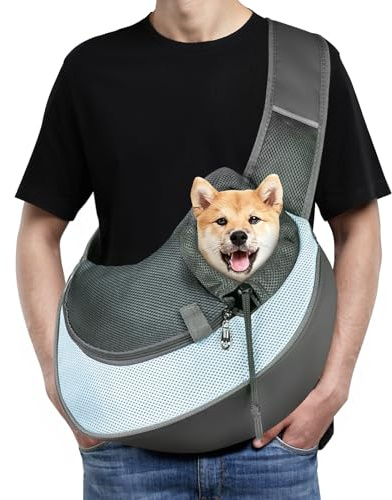 AUYAO Hundbärarväska kattsele husdjursväska handsfree hundbär hundvalp ryggsäck med bredare axelrem axelremsväska kattväska för utomhuspromenader resor och shopping (Himmelsblå)