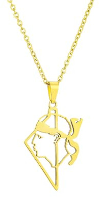 LUTAKU Collier avec pendentif emblème régional de la Corse pour homme et femme en acier inoxydable