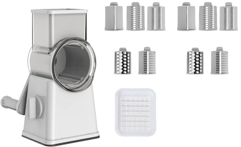 Saiyana Coupe-légumes en Acier avec Lame Interchangeable Opérations Manuelles pour Un Déchiquetage Rapide Maison en Dés Utilisation en Cuisine Râpe À Fromage Rotative