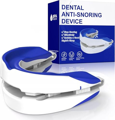 Anti Snoring Devices for Sleep,Adjustable Anti Snoring Device Mouth Guard,Sleeping Snore Stopper Mouthpiece,Anti Snore Mouthpiece Device Stop Snoring Aids for Men and Women (Dark Blue)