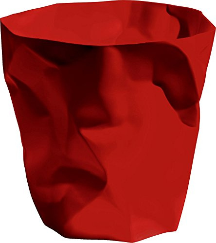 Essey Papierkorb Bin Bin, Design Mülleimer aus hochdichtem Polyethylen, groß für Büro, rot