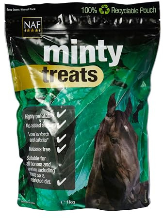NAF Minty Treats for Horses 1kg – Natural Mint Horse Treats – Healthy, Tasty Reward – Ideal for Training or Treating – No Added Sugar – Grain-Free Formula