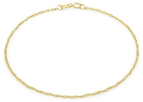 CARISSIMA Damen 9k (375) Gelbgold 1mm 30 PG Twist Panzerfußkette 23cm/9zoll 1.23.0474