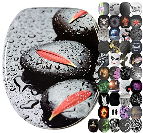 Sanilo WC Sitz mit Absenkautomatik, viele schöne schwarze Toilettendeckel zur Auswahl, hochwertige und stabile Qualität aus Holz (Elegance)