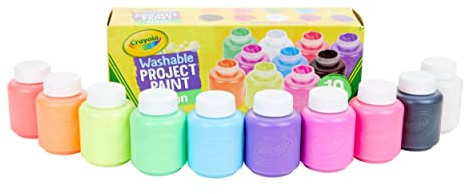 Crayola Washable Kids Paint, 10 Neon Paint Colors, 2 Oz Bottles, Gift