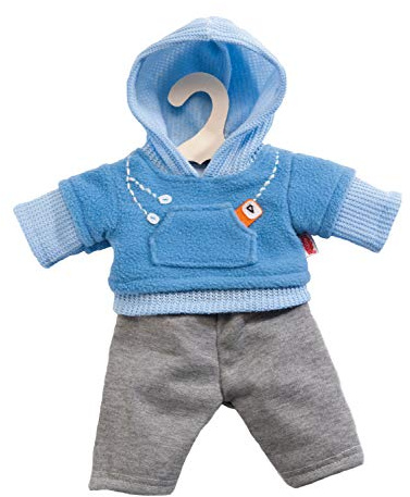 Heless 2240 - Jogginganzug für Puppen, 2-teilig, in den Farbvarianten Blau oder Rosa, 1 von 2 Designs (zufällige Auswahl), Größe 35 - 45 cm