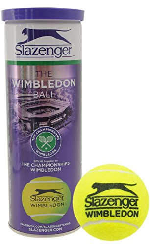 Slazenger Wimbledon 3 - Palla da tennis, taglia unica, colore: Giallo