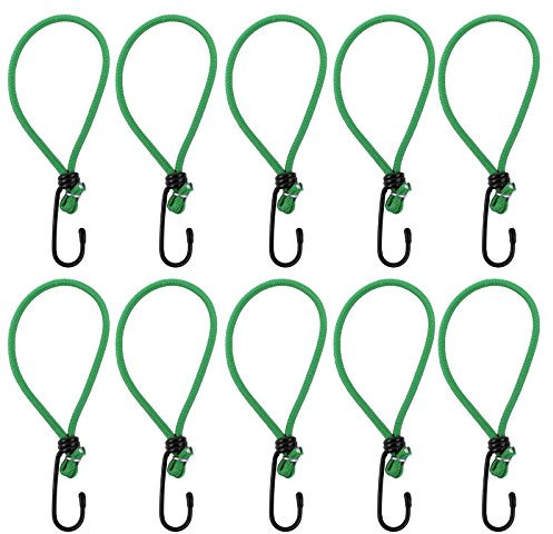 Metallhaken mit elastischer Expander Schlaufe für Anhängernetze, Planen, Zelte (10)