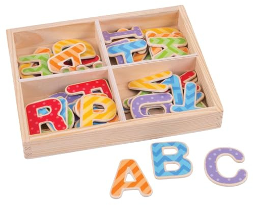 Bigjigs Toys Holz-Magnetbuchstaben, Großbuchstaben Lernset