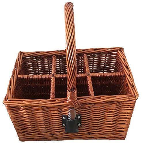 Jumbl Wicker Willow Basket Indoor/Outdoor - Wine/Champagne/Beverage Tote (6 Bottles)