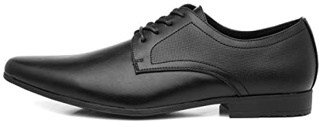 Beckett Mens Black Flat Lace Up Shoe - Size 10 UK - Black