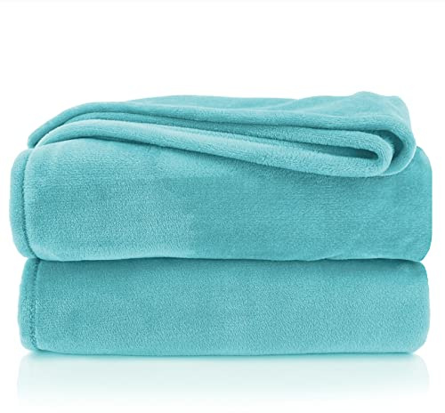 heimtexland Kuscheldecke flauschig Flanell Wohndecke warm Oekotex Tagesdecke Überwurf Sofadecke fusselfrei Fleecedecke Super Soft Decke 130x170 cm Typ380 Petrol türkis