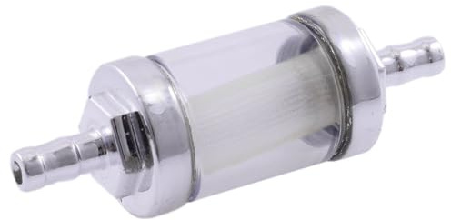 Benzinfilter Chrom Glas 3/16 universal Roller Mofa Moped Quad Kraftstoff Filter