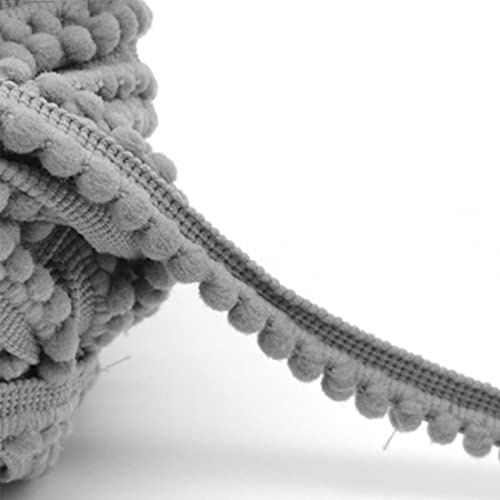 Mini-Pom-Pom-Band, 18 yards, zum Nähen von Pompons, Spitze (grau)