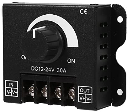 LED Dimmer Schalter, 12V-24V 30A, Professioneller Drehdimmer Unterputz für Dimmbare LED-Lichtleisten, Deckenleuchten, Lampen