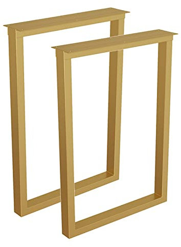 2 Stück Tischkufen, Tischgestell Industriedesign, Robuste Möbelfüße, Tischbeine Metal, Kufengestell Für Holztische, DIY Esstischgestell Tischbein, Mit Schrauben, Schwarz, Gold ( Color : Gold , Size :