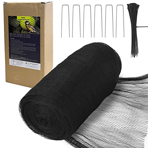 Vogelschutznetz, RIFNY 2x10M Garten Netz Vogelnetz für Draußen Hochbeet | Schutz Von Vogel Hühner Tauben Katzen, Teichnetz Laubnetz mit Erdhaken Kabelbinder