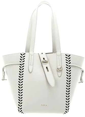 Furla Net Tote Bag M Marshmallow + Nero