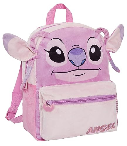 Disney Lilo and Stitch - Mochila escolar 3D de felpa para niñas, diseño de ángel