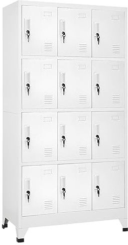 BaraSh Schließfachschrank mit 12 Fächern 90x45x180 cm Spind Kleiderschrank
