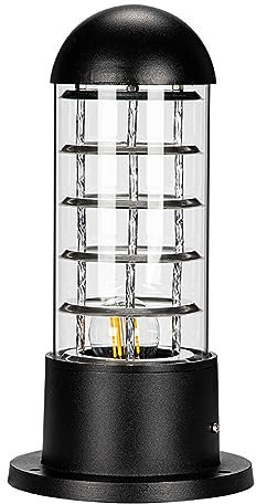 Mengjay Lampe de Pilier Extérieur,E27 Moderne Lampadaire De Jardin Étanche Lampe Pilier Portail Aluminium,Lampe De Chemin Lampe Sur Pied Extérieur pour Terrasse Jardin Cour Paysage (B)